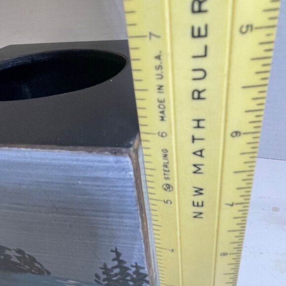 Hand-Painted Wooden Tissue Box Cover With Loon & Lake Scene - Picture 10 of 11